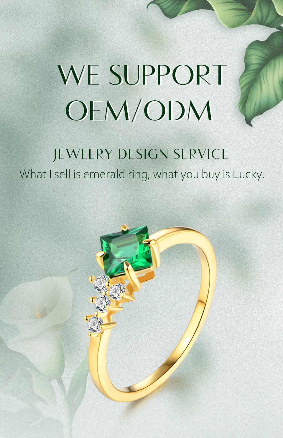 ATTAGEMS 925 Sterling Silver 18K Gold Plated Emerald Engagement Ring Wedding Bands Fine Jewelry Wholesale Drop Shipping