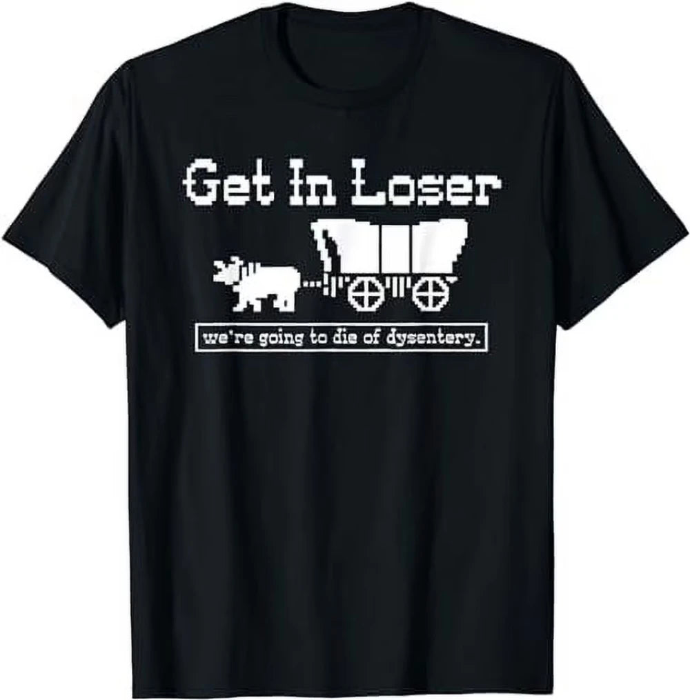 "Funny 'Get In Loser' Graphic Men's Tee - 100% Cotton Casual Summer T-Shirt with Crew Neck & Short Sleeves"