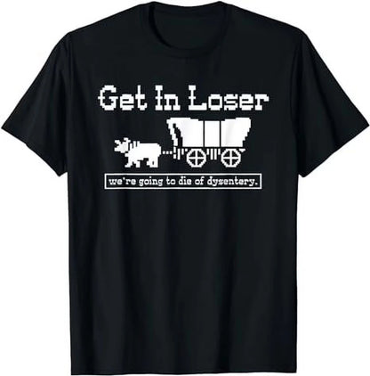 "Funny 'Get In Loser' Graphic Men's Tee - 100% Cotton Casual Summer T-Shirt with Crew Neck & Short Sleeves"