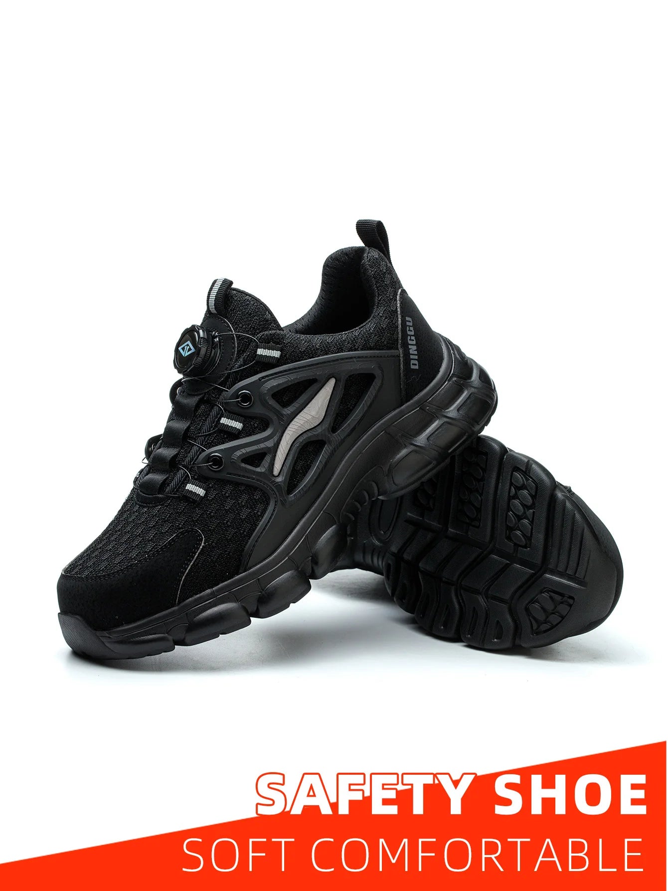 Breathable Woven Knit Industrial Construction Sneakers Industrial And Construction Site protective shoes