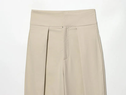 KONDALA Women Elegant Trendy Pleated Trousers Vacation Long Pants New 2026 Spring Fashion High Street Casual Office Lady Pants