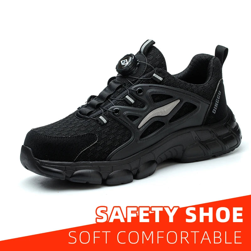 Breathable Woven Knit Industrial Construction Sneakers Industrial And Construction Site protective shoes