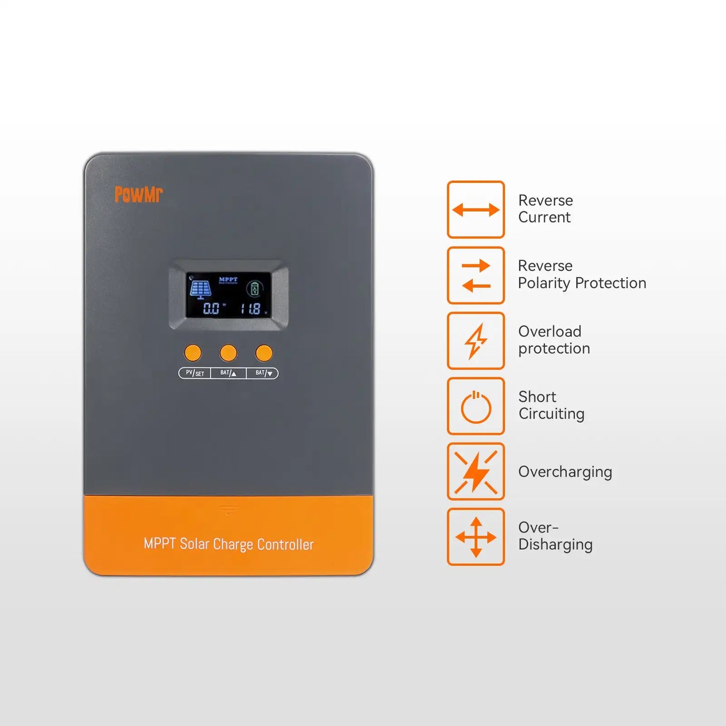 PowMr 80A 100A MPPT Solar Charge Controller 12V/24V/36V/48V Auto Max Solar PV 160V Regulator Supports Up to 12 Units in Parallel