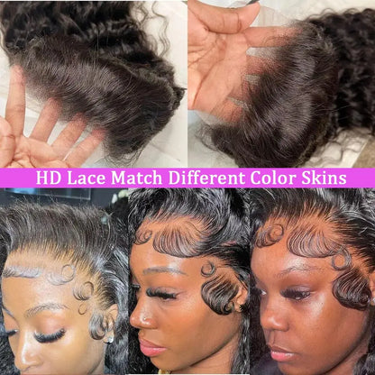 13x4 13x6 Water Wave Curly Human Hair Wig Deep Wave Frontal Wig Hd Lace Wigs On Clearance Sale 30 Inch Lace Front Wig Human Hair