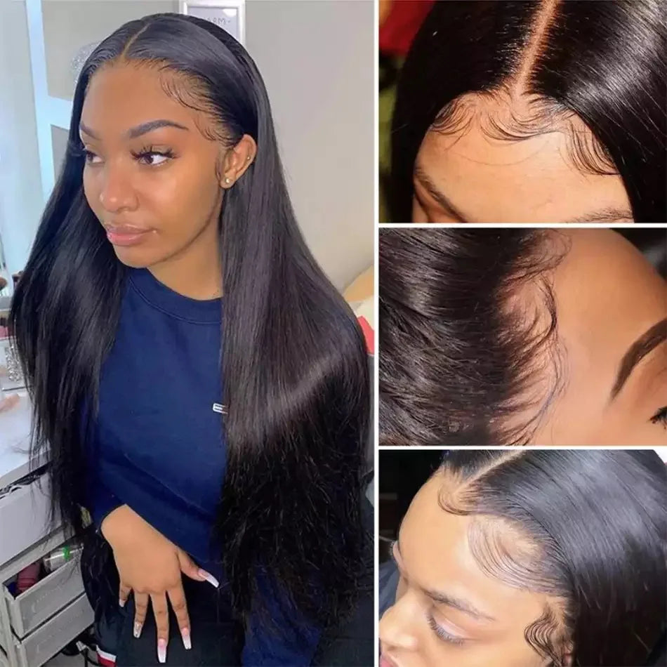 13x6 13x4 HD Lace Front Human Hair Wigs Pre Plucked For Women Burmese Silky Bone Straight Remy Human Hair Lace Frontal Wigs