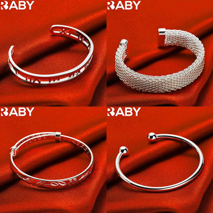 URBABY 925 Sterling Silver Bangle Design Bracelets For Women Charm Trend Birthday Gifts Fashion Party Fine Jewelry
