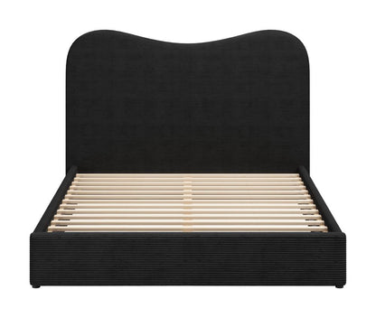 Sele Black Velvet Modern Bed