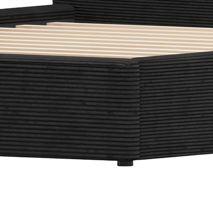 Sele Black Velvet Modern Bed