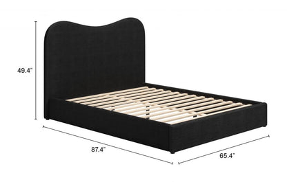 Sele Black Velvet Modern Bed