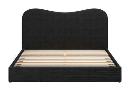 Sele Black Velvet Modern Bed