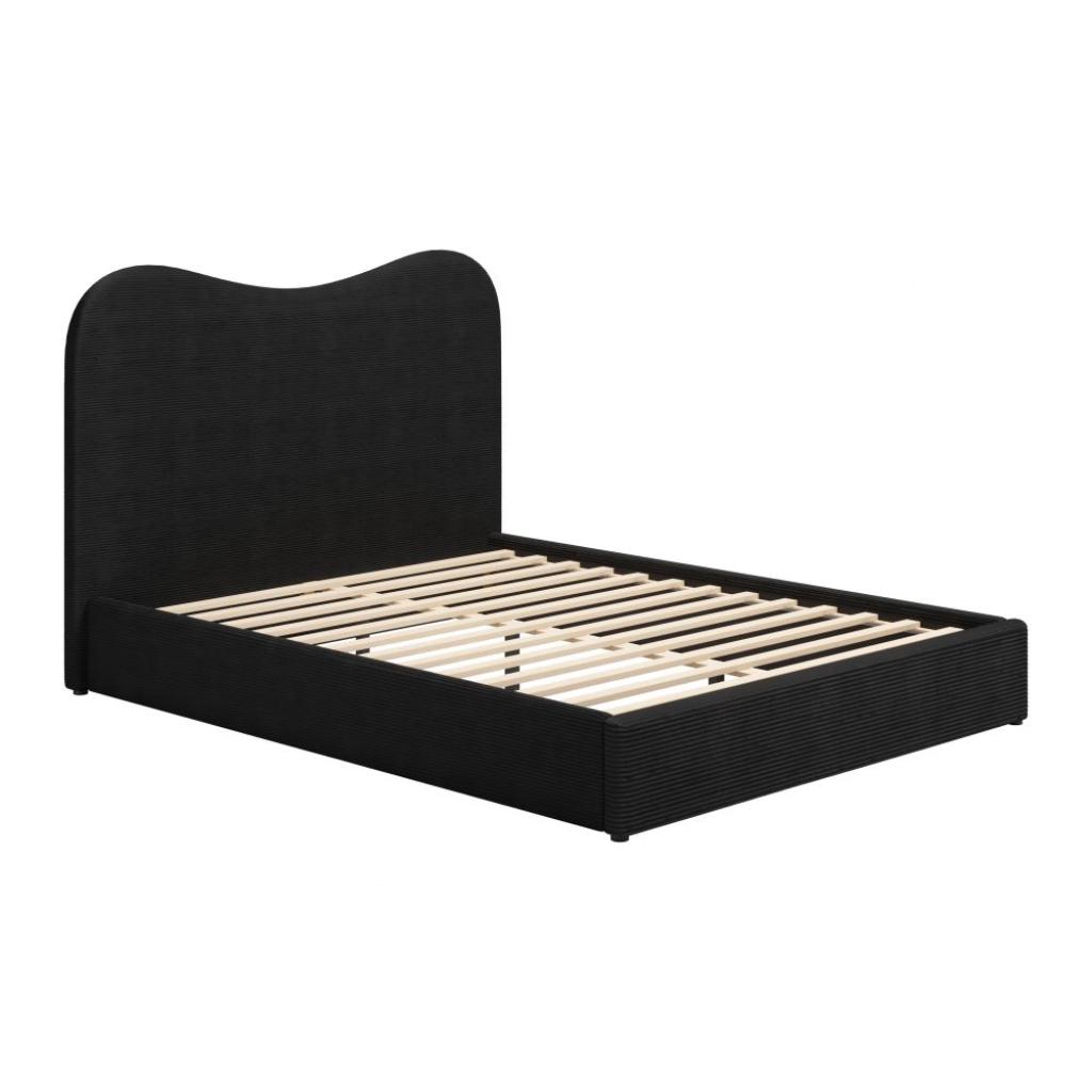 Sele Black Velvet Modern Bed