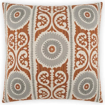 Selma Rust Grey Throw Pillow With Insert
