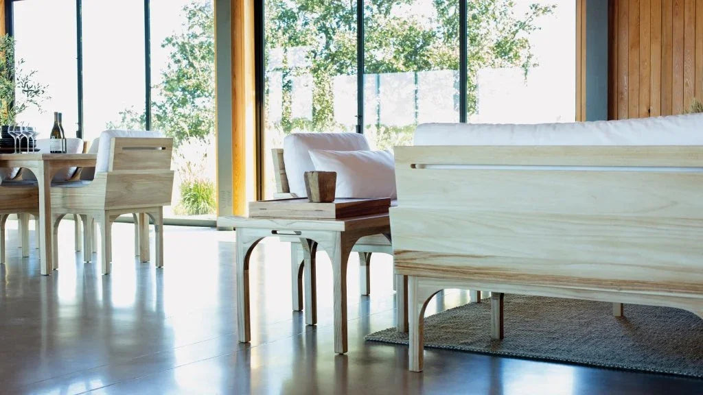 Serenique Sun Bleached Teak Patio 3-Seat Sofa