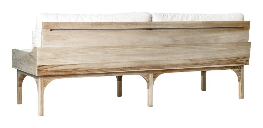 Serenique Sun Bleached Teak Patio 3-Seat Sofa