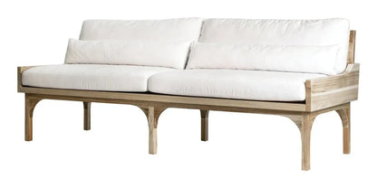 Serenique Sun Bleached Teak Patio 3-Seat Sofa