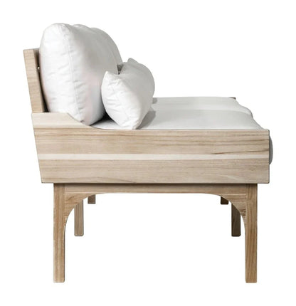 Serenique Sun Bleached Teak Patio 3-Seat Sofa