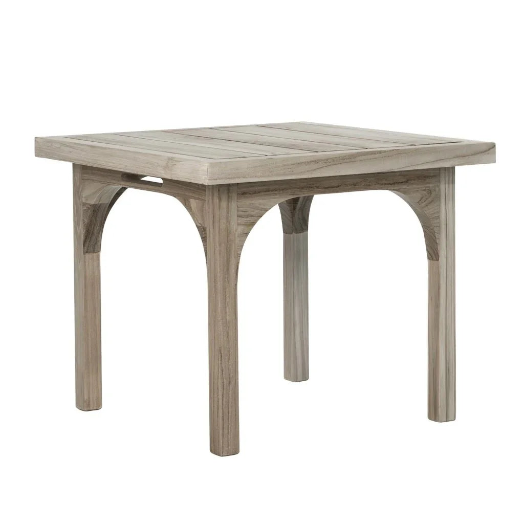 Serenique Sun Bleached Teak Patio Side Table