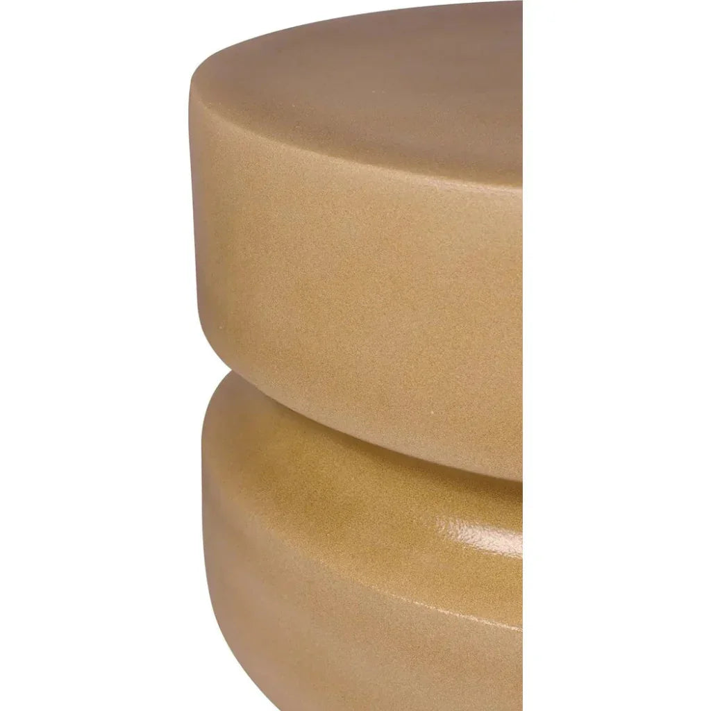 Serenity Ceramic Brown Outdoor Side Table - Medium