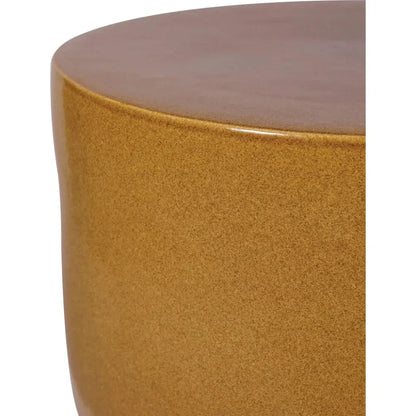 Serenity Ceramic Brown Outdoor Side Table - Tall
