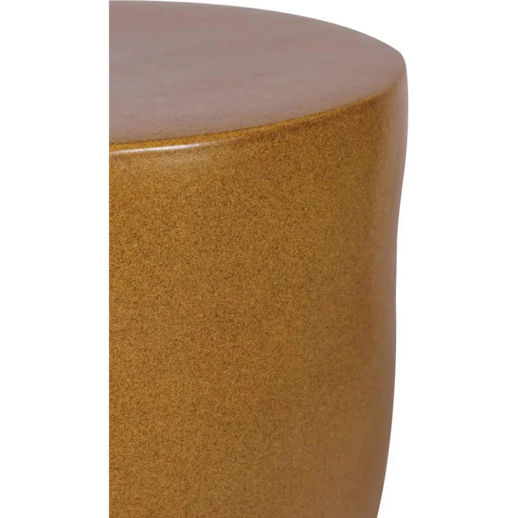 Serenity Ceramic Brown Outdoor Side Table - Tall
