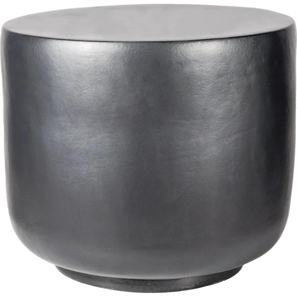 Serenity Handcrafted Grey Ceramic Outdoor Side Table