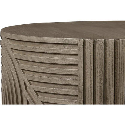 Serenity Round Drum Table - Brown Outdoor Accent Table