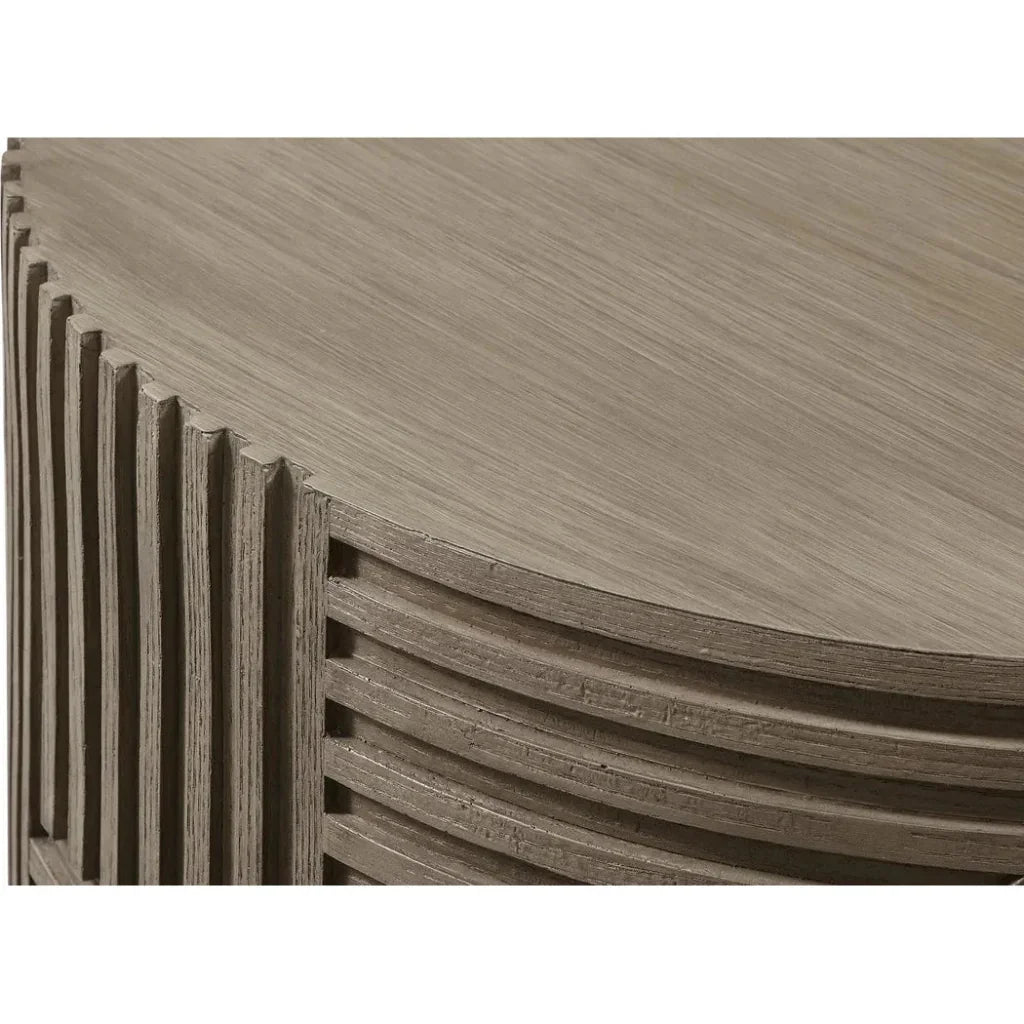Serenity Round Drum Table - Brown Outdoor Accent Table