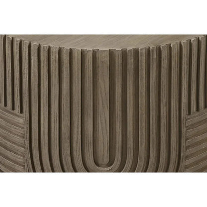 Serenity Round Drum Table - Brown Outdoor Accent Table