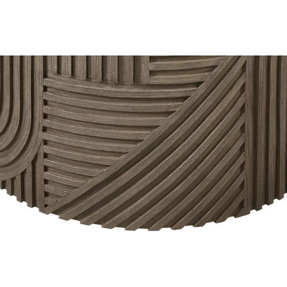 Serenity Round Drum Table - Brown Outdoor Accent Table