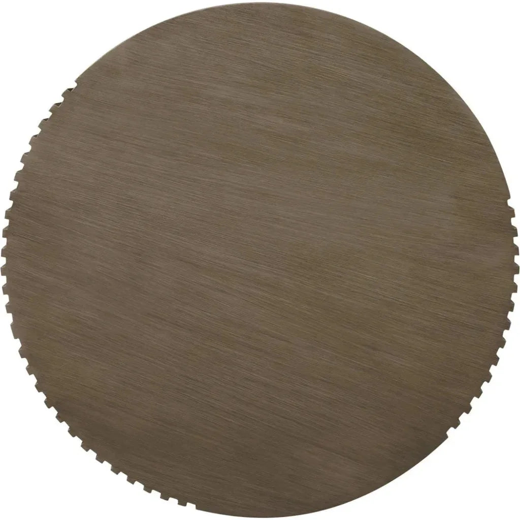 Serenity Round Drum Table - Brown Outdoor Accent Table