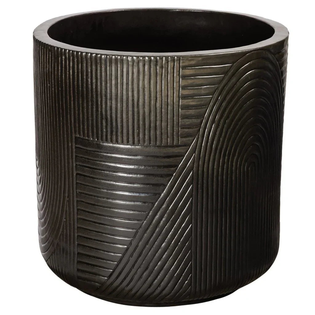 Serenity Textured Ceramic Patio Planter (Set Of 2)