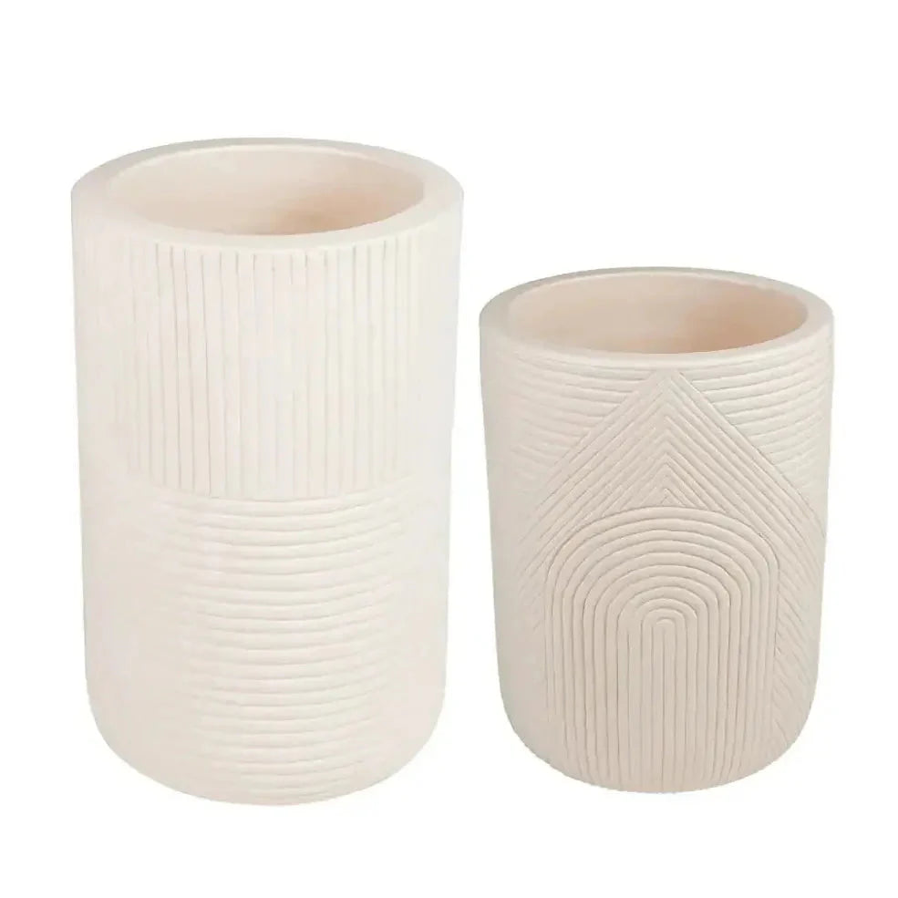 Serenity White Outdoor Planter Set of 2
