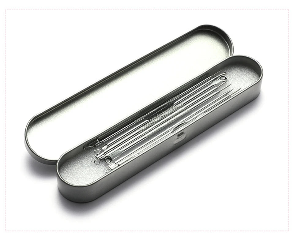 Acne Blackhead Remover Needle Tools Set  Blackhead Tweezer Pimple Extractor Stainless Steel Blackspot Removal Skin Care Tool