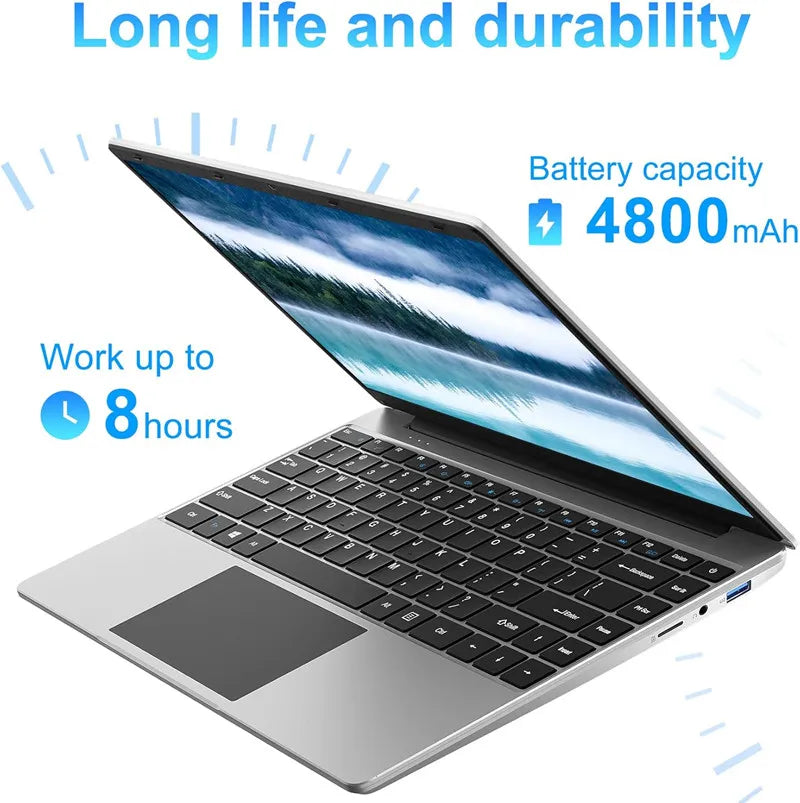 14 Inch Windows 10 Laptops Computer EZbook S5 12GB LPDDR4 RAM 256GB SSD ROM 1080p FHD J4105 CPU with Celeron 4-Core Processor