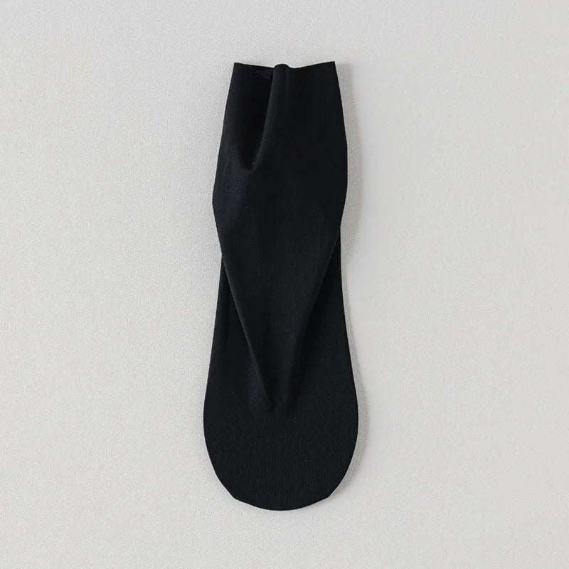 Mens Socks Summer Ultra-thin Breathable Ice Silk Middle Tube Socks Men Women Solid Color Black White Gray Elastic Long Socks Sox
