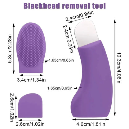 Facial Blackhead Removal Tool Silicone Nose Whitehead Remover Face Scraper for Deep Cleansing Brush Face Spatula Skin Care Tool