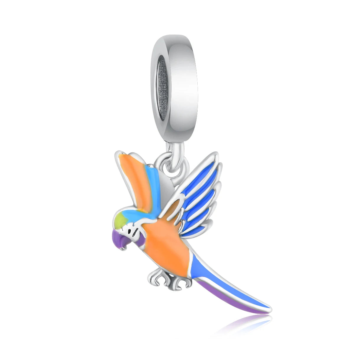 Fit Original Pan Charm Bracelet 925 Silver Rainbow Enamel Lorikeet Birrd Colorfull Parrot Bead For Making South Africa Berloque