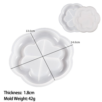 Storage Tray Silicone Mold DIY Jewelry Display Plate Resin Plaster Cement Mould Round Flower Cloud Heart Shape Dish Home Decor