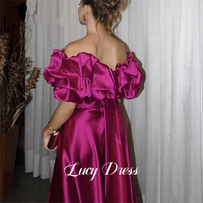 Prom Dress Evening Satin Line A Three-dimensional Rotator Cuff Elegant Party Long Dresses for Formal Occasions Luxury Customized