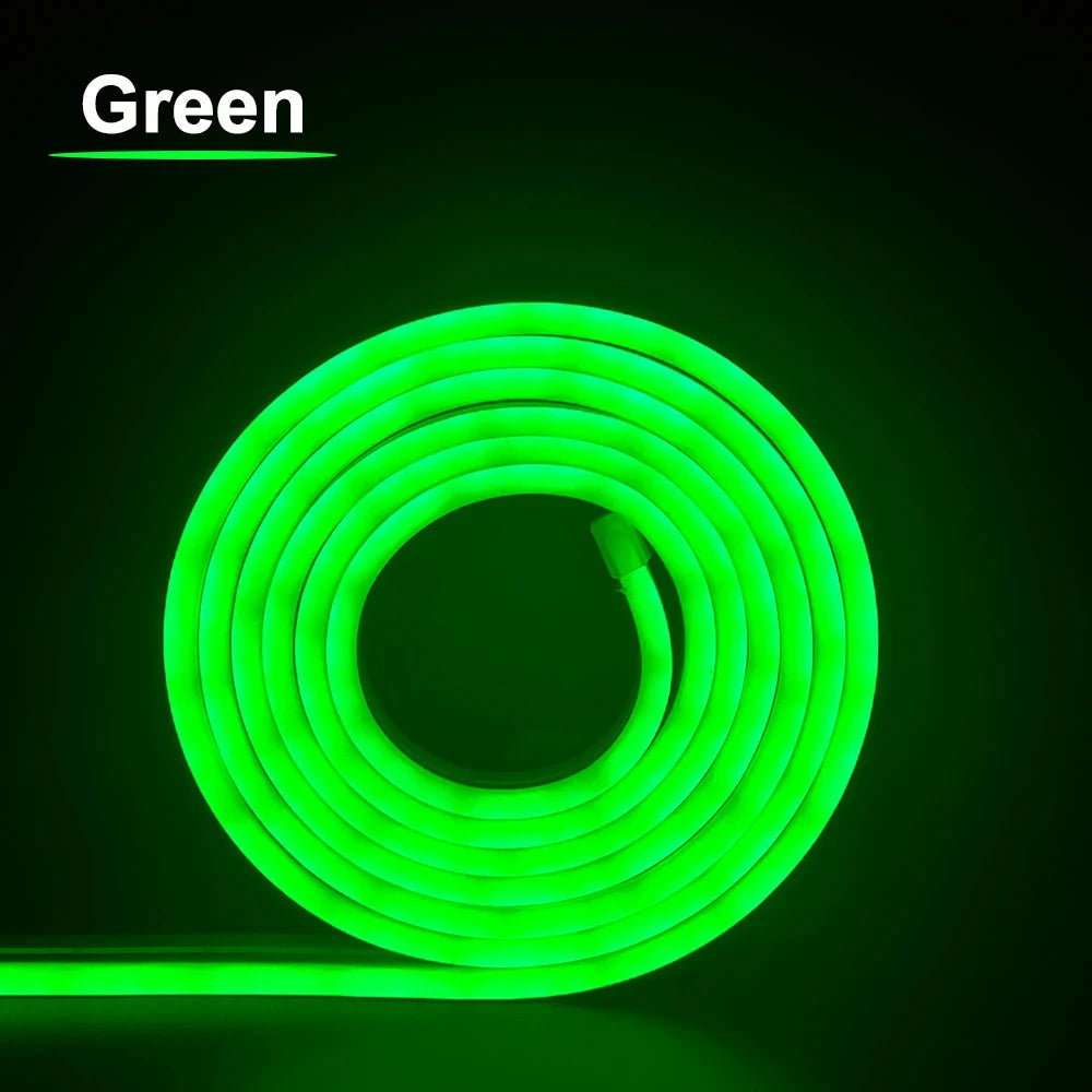 LED Neon Strip Light 6x12mm Flexible Rope Silicone Tube SMD 2835 Waterproof With 2Pin Wire 120LEDs/m For DIY Sign Home Decor