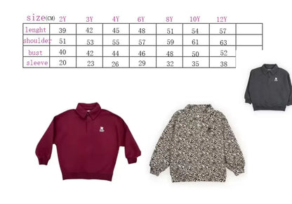 High quality Children's 25 Autumn Winter  Boys and Girls Leopard print Sweatshirt Top For boys and girls