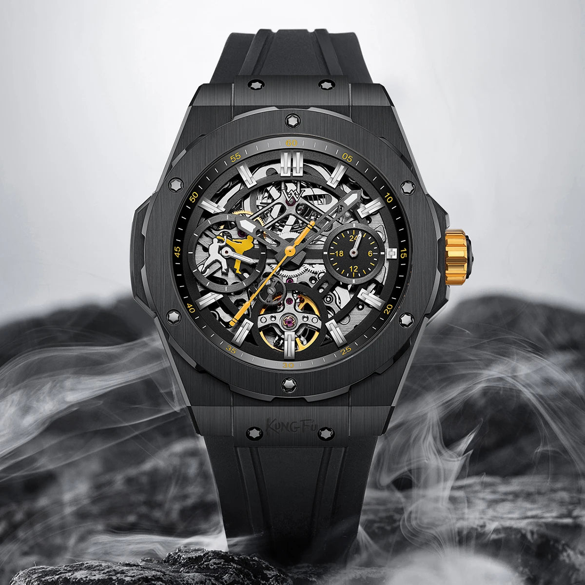 WM Watch Men Automatic Mechanical Skeleton Watch Collaboration Series LimitedEdition 80 Hours Power Reserve Welly Merck WM128