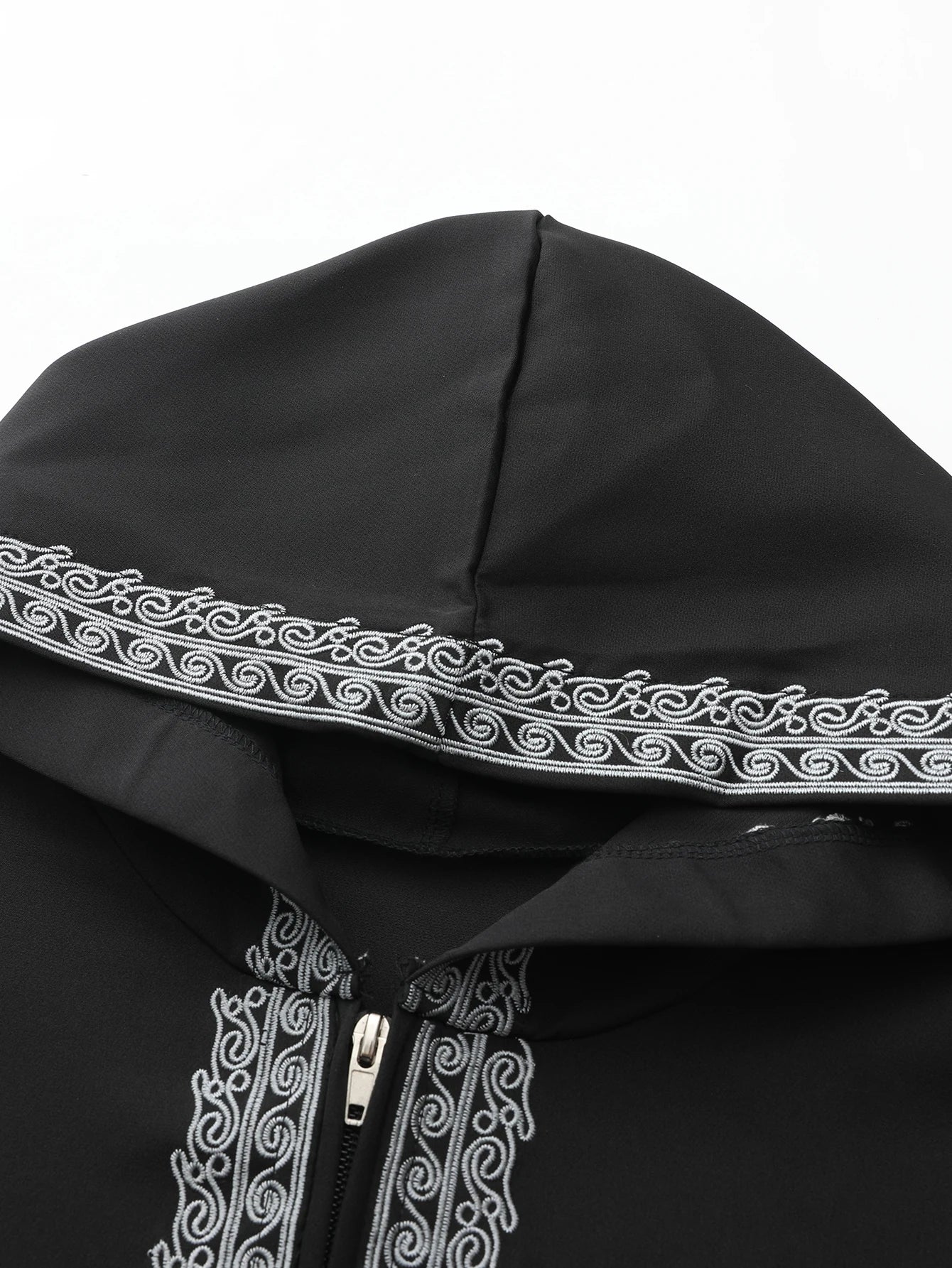 New Moroccan thobe long-sleeved embroidered hood design Muslim man abaya Islamic loose man