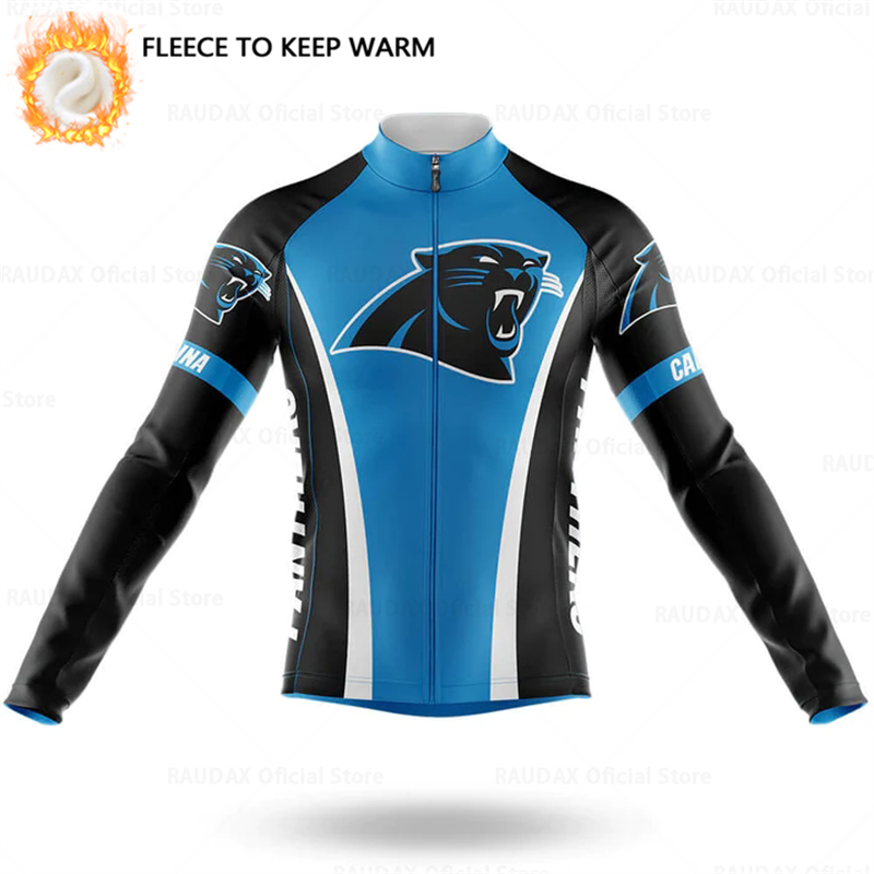 Cartoon Cat Winter Cycling Jersey Men Thermal Fleece Long Sleeve Race Sweatshirt MTB Cycling Clothing Ropa Ciclismo Bike Jacket