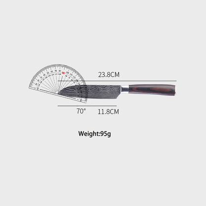High Carbon Steel Santoku Knife 5 Inch Kitchen Chopping Knives for Vegetable Fruit Cutting Slicing Pakkawood Handle