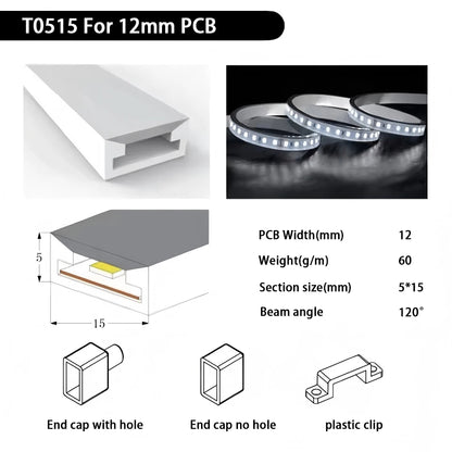 IP67 Waterproof Led Neon Silicone Flexible Light Tube Suitable for 5mm 8mm 10mm 12mm PCB WS2812B WS2811 5050 RGB Light Strip