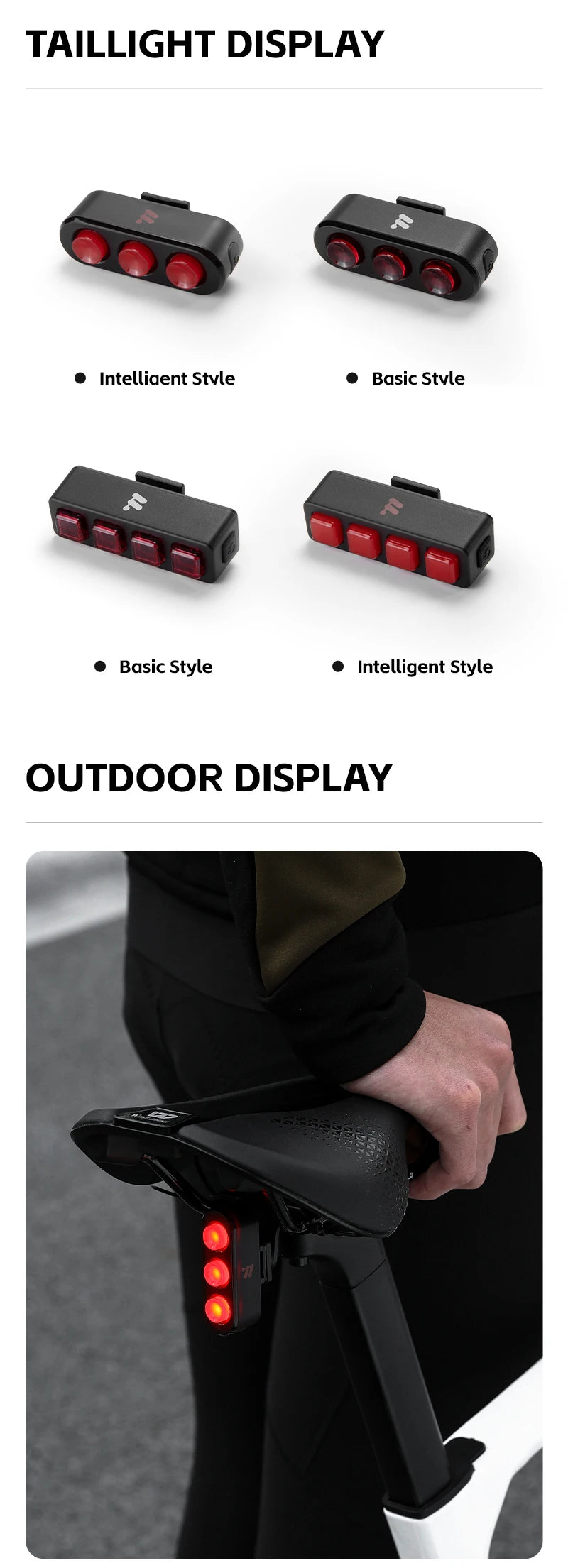 WEST BIKING Bike Taillight IP66 Waterproof Smart Brake Sensing Rear Light Auto Start/Stop LED Cycling Taillight Bike Accessories