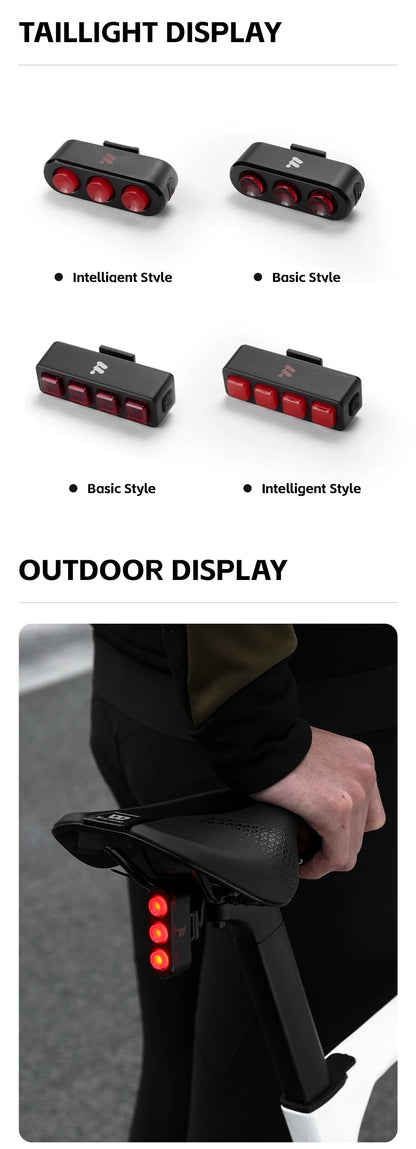 WEST BIKING Bike Taillight IP66 Waterproof Smart Brake Sensing Rear Light Auto Start/Stop LED Cycling Taillight Bike Accessories
