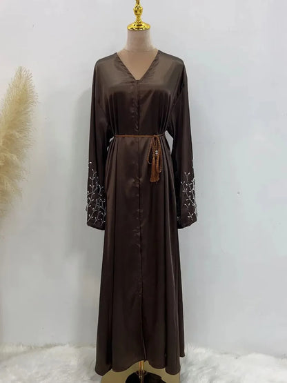 Eid Eid Abaya for Women Beading Dress Woman Party Abayas Ramadan Saudi Arabic Dubai Robe Caftan Vestidos Kaftan 2025 Cardigan
