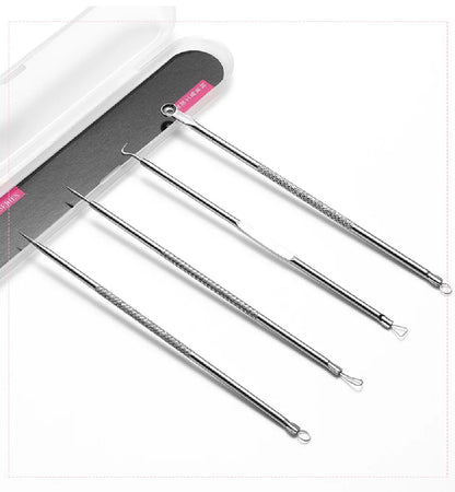 Acne Blackhead Remover Needle Tools Set  Blackhead Tweezer Pimple Extractor Stainless Steel Blackspot Removal Skin Care Tool